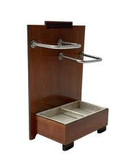 Walnut Art Deco Modernist Umbrella Stand, 1930s